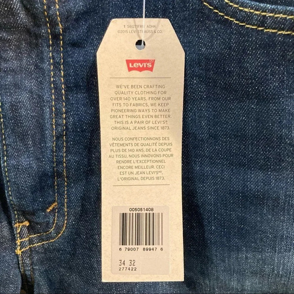 LEVI’S 505  Sz 34 x 32 Jeans Mid-Wash Jeans - Picture 2 of 7